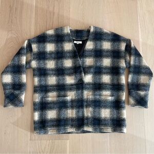 Madewell Brushed Jacquard Wrap-Front
Cardigan in Plaid — Size Small